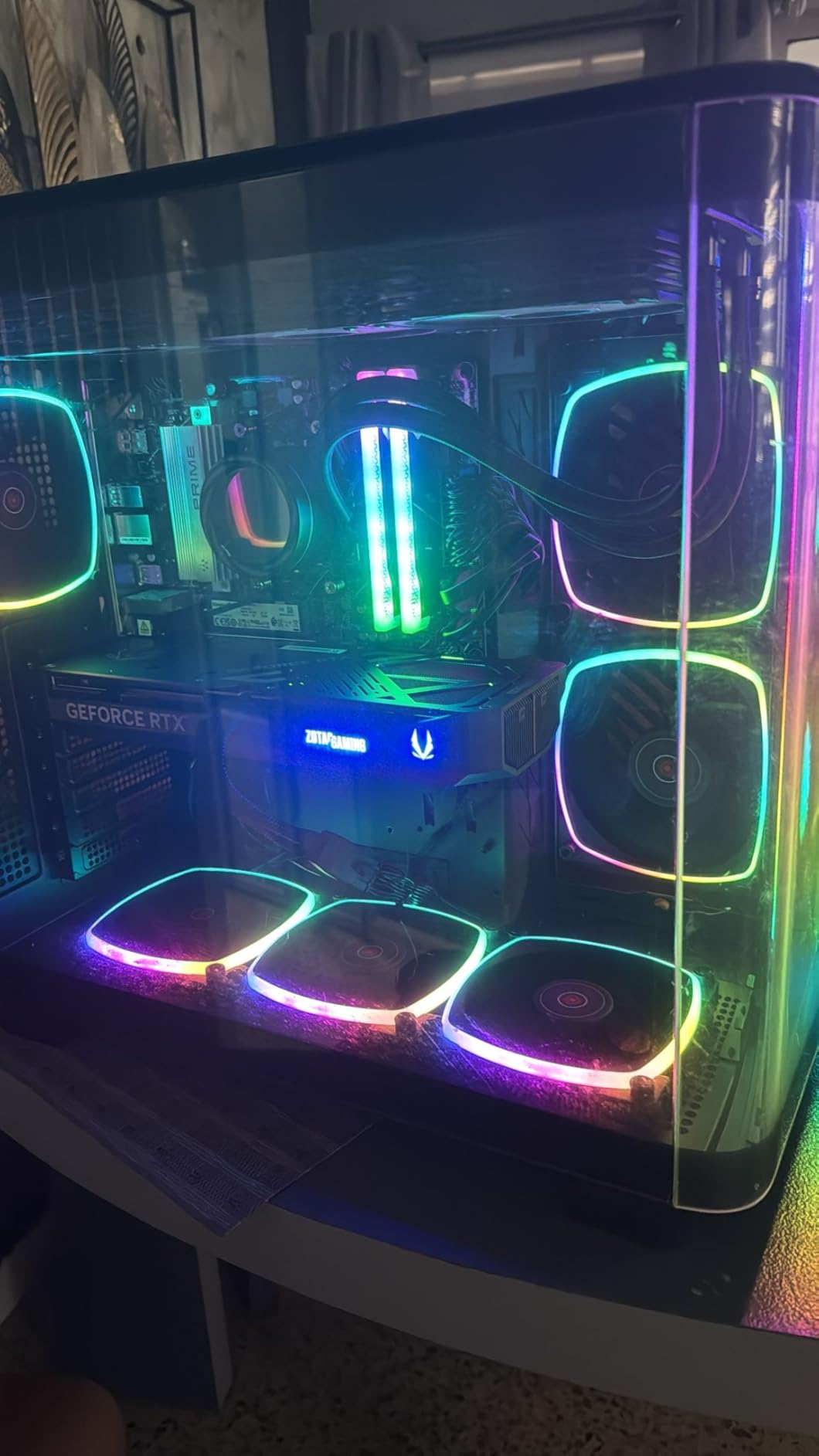 Skytech King 95 Gaming PC Desktop, Ryzen 7 9700X 3.8 GHz (5.5GHz Turbo Boost), NVIDIA RTX 5070 12GB GDDR7, 1TB Gen4 SSD, 32GB DDR5 RAM 6000 RGB, 850W Gold PSU, 360mm ARGB AIO, Wi-Fi, Win 11 Home - Customer Photo 2