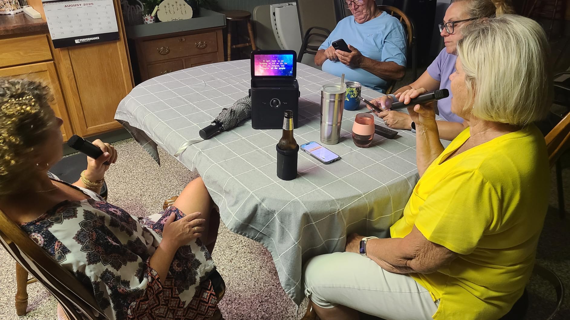 Ikarao Karaoke Machine for Adults Kids, with Lyrics Display Screen, WiFi Connect to YouTube & Karaoke App, 2 EQ Autotune Wireless Microphones Portable Karaokes PA System for Home Family Party Camping - Customer Photo 1