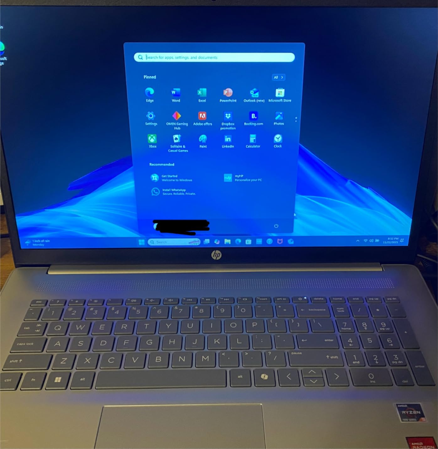 HP 17.3 inch Laptop, HD+ Display, AMD Ryzen 5 7520U, 16 GB RAM, 512 GB SSD - Customer Photo 1