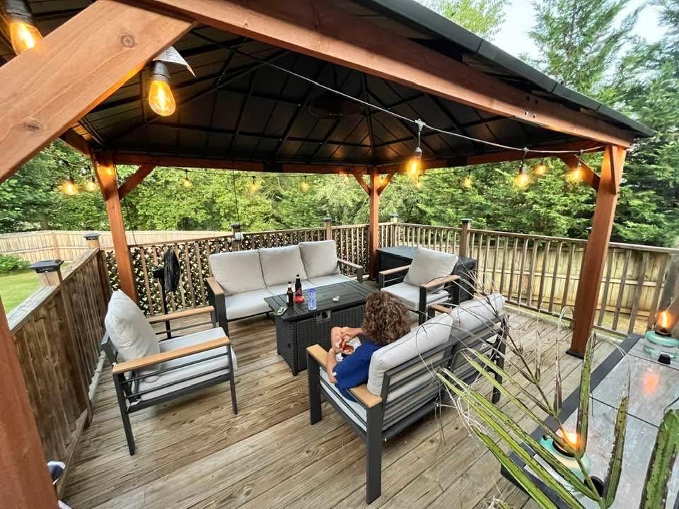 Aoxun Aluminum Outdoor Patio Furniture Set, 5 Seats Outdoor Sectional with Coffee Table, Patio Conversation Sets with Upgraded Armrests and Cushions for Backyard, Garden and Poolside - Customer Photo 3