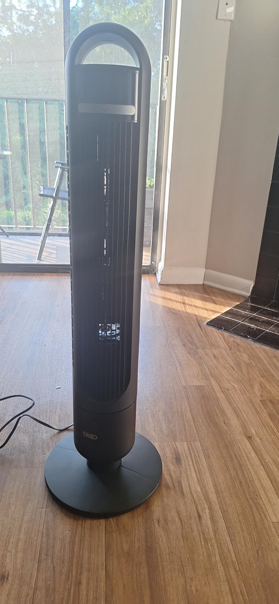 Dreo Tower Fan for Bedroom, 90° Oscillating Standing Fans for Room with 4 Speeds, 3 Modes, 28dB Quiet for Sleep, 25ft/s Velocity, 8H Timer, Remote, Living Room, Office, Home, Black, TF117 - Customer Photo 3
