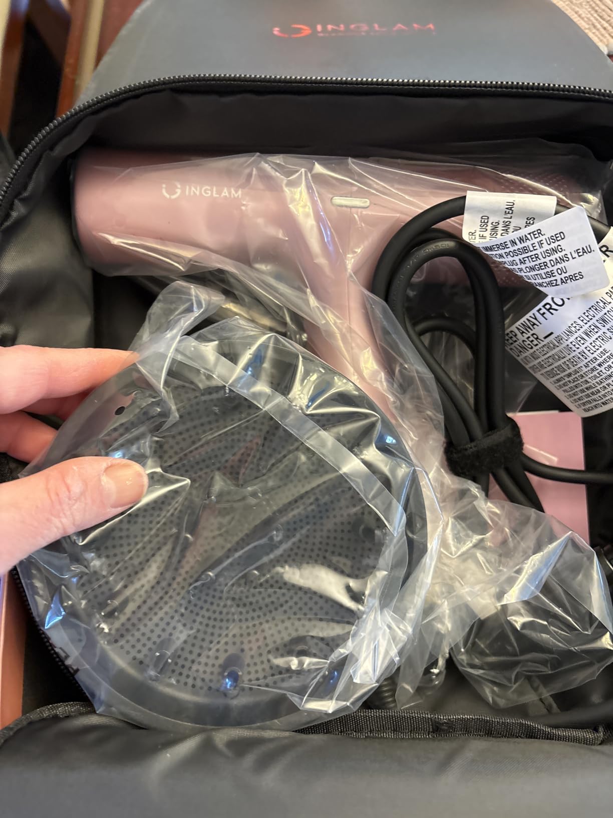 IG INGLAM Hair Dryer with Diffuser for Women, 1300W Ionic Blow Dryer with LCD Display - Customer Photo 3