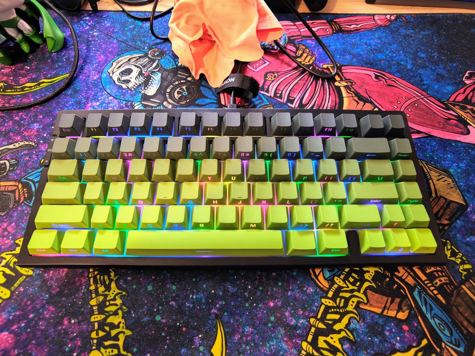 MCHOSE G75 PRO 75% Wireless Mechanical Keyboard, TKL Keyboards Tri-Mode BT5.0/2.4GHz/USB-C, Hot Swap Custom Creamy Keyboards Linear Switch, Double Shot PBT Keycaps RGB LED Backlit, White&Green - Customer Photo 2