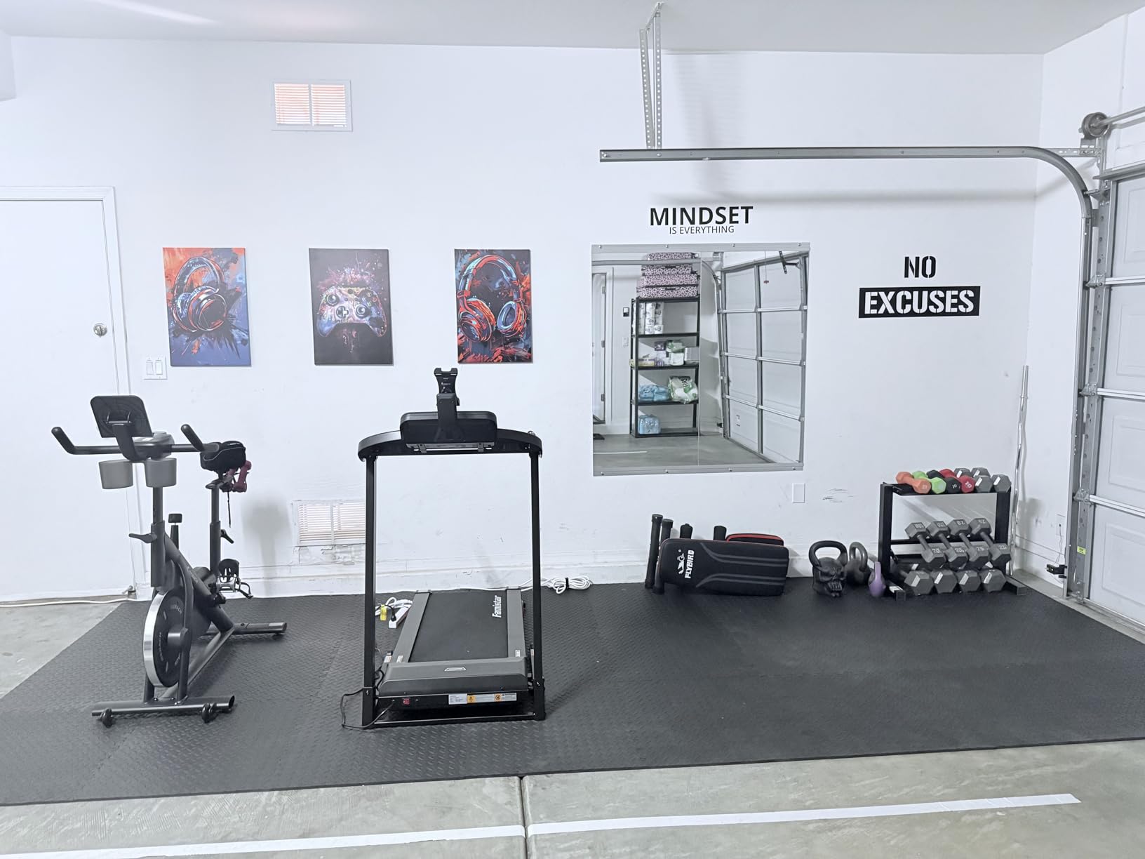 VooBang Home Gym Mirror - 2 PCS 24×48 inches, Large Wall Mounted Frameless Full Length Body Mirror for Dancing Studio, Exercise, Fineness, Yoga, Tempered Glass - Customer Photo 1