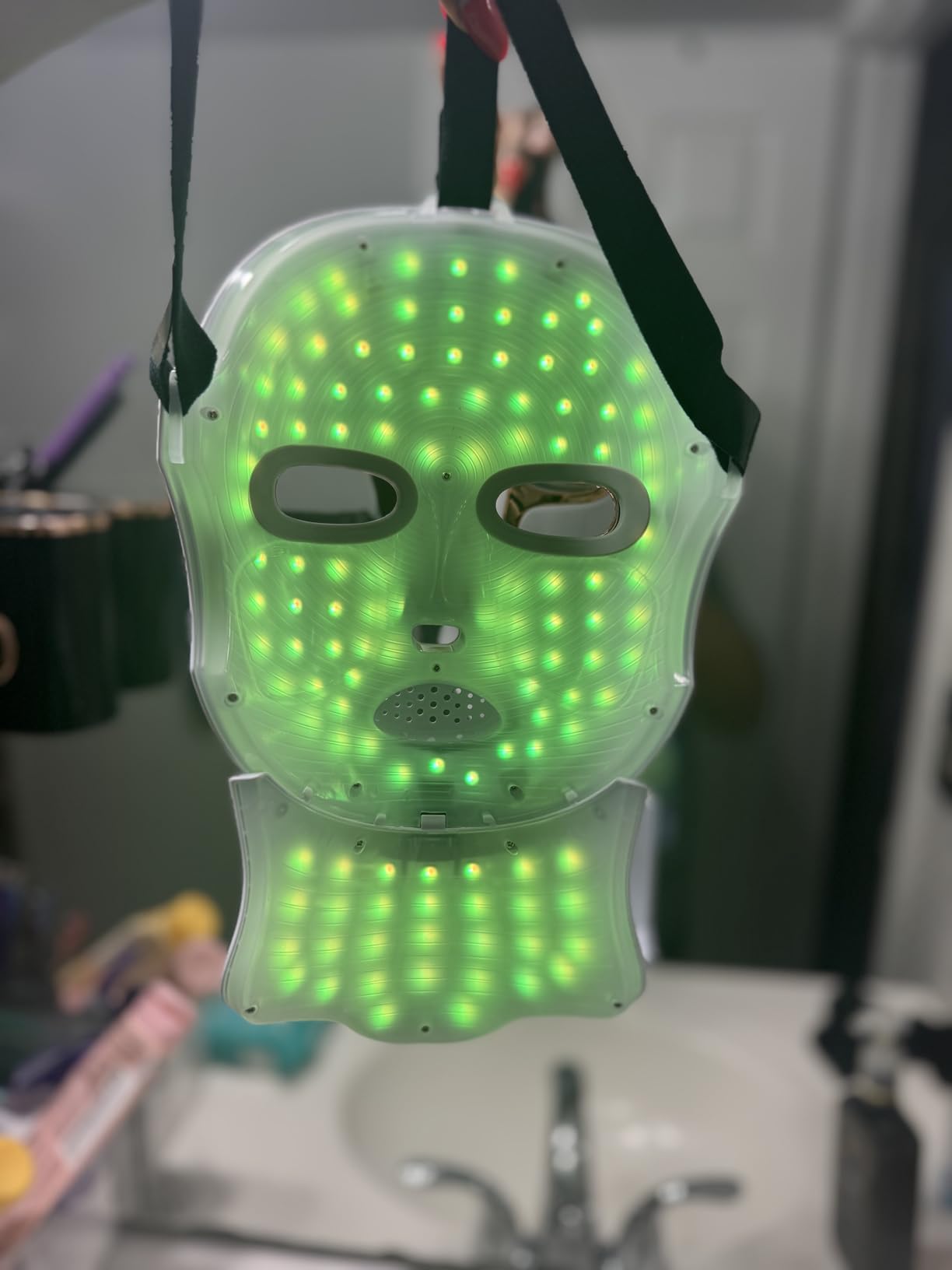 Red Light Therapy Mask for Face,Cordless LED Face Mask Light Therapy,USB C Rechargeable,Infrared Lights Masks for Home Working Travel Yoga Sleep - Customer Photo 4