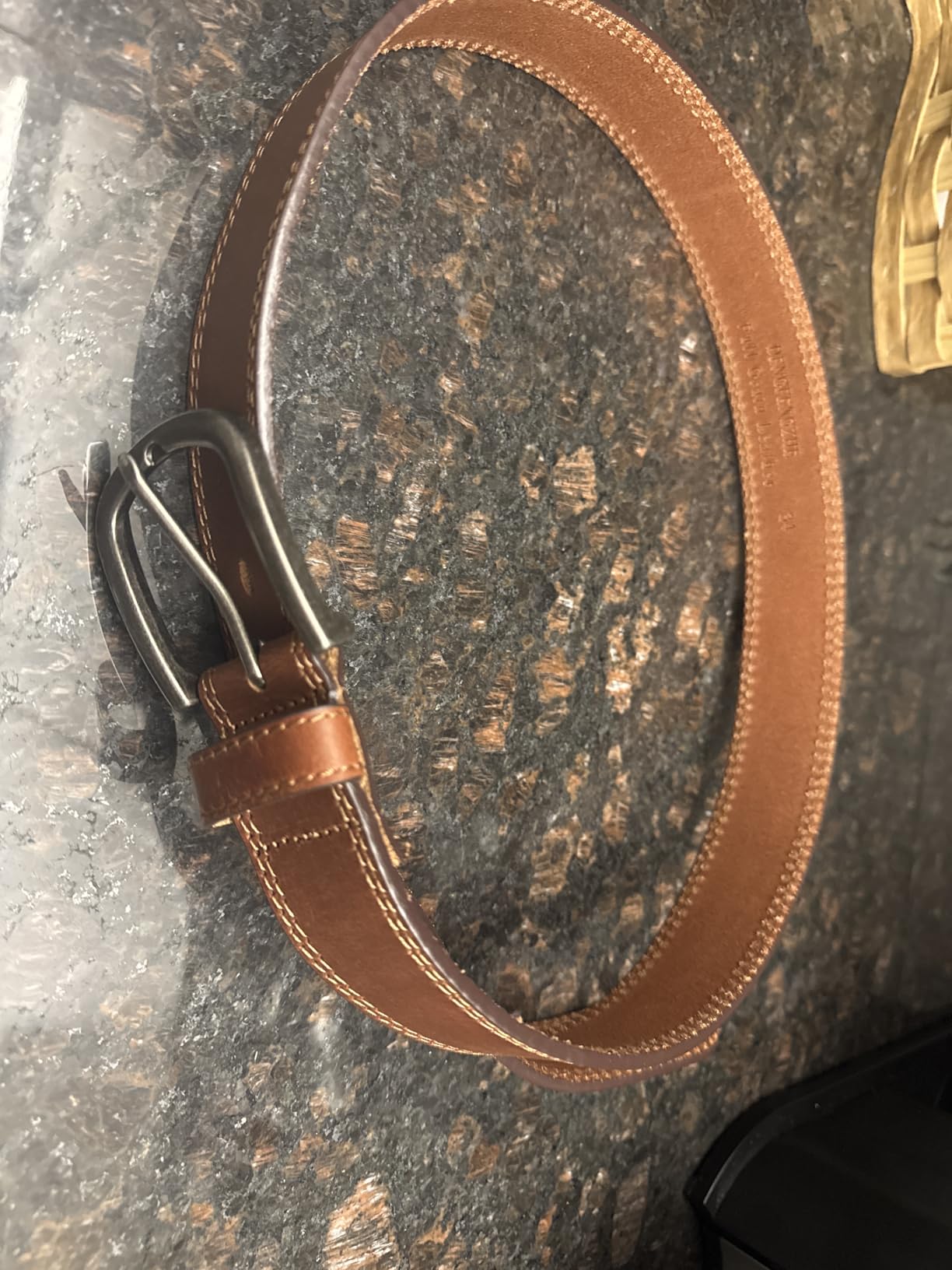 Men's Full Grain Leather Belt for Everyday Casual Jeans, 1.5