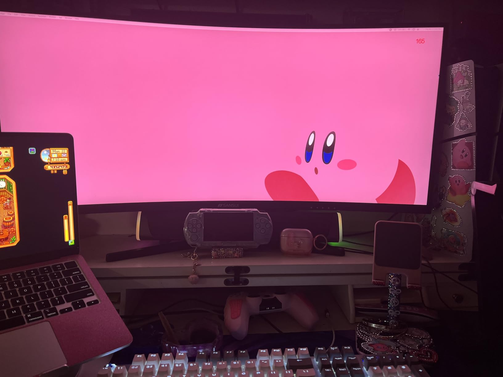 SANSUI 27 Inch Curved 240Hz Gaming Monitor FHD 1080P, 1500R Curve Computer Monitor, 130% sRGB, 4000:1 Contrast, HDR, FreeSync, MPRT 1Ms, Low Blue Light, HDMI DP Ports, Metal Stand, DP Cable Incl. - Customer Photo 2