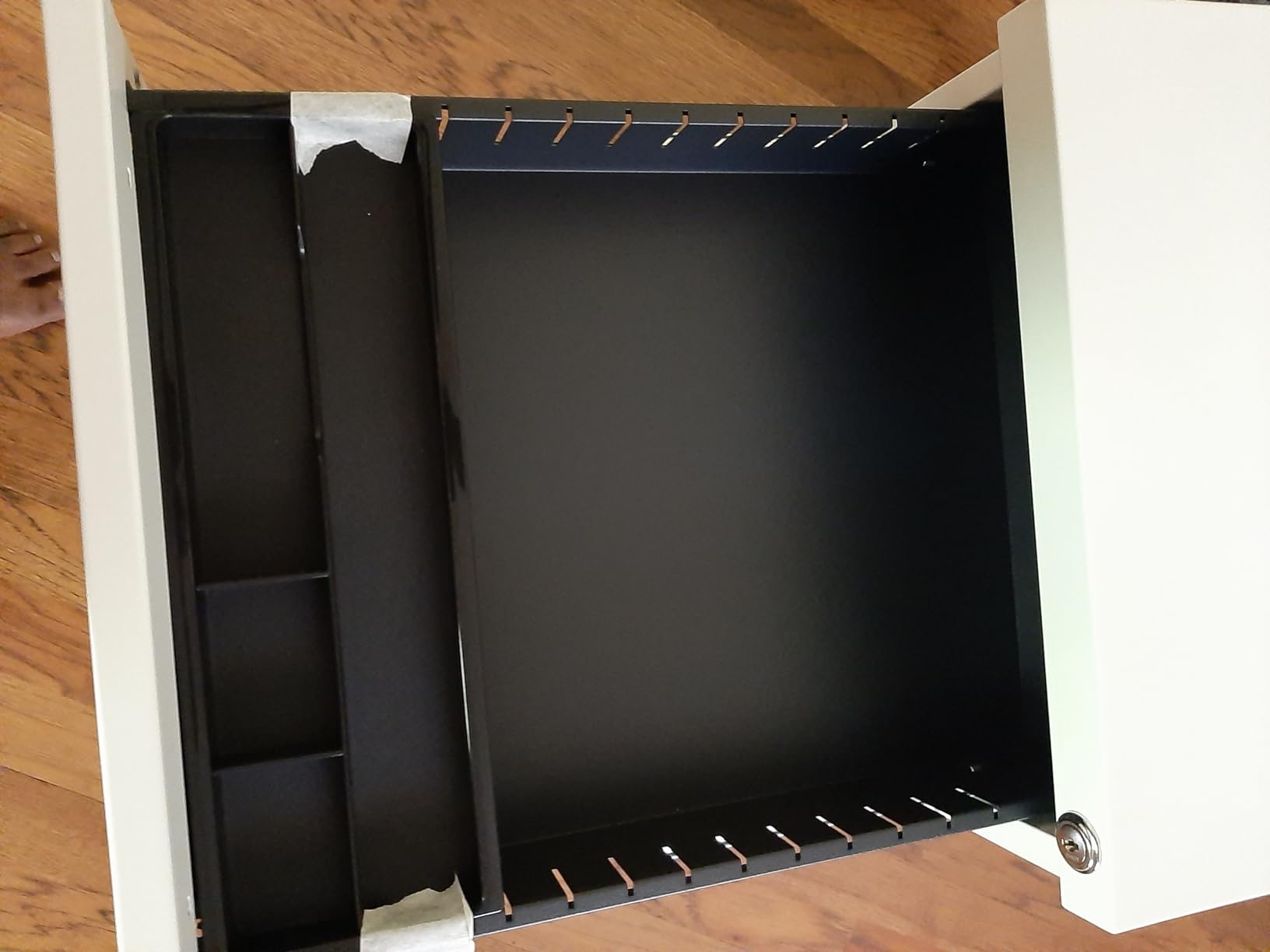 SUXXAN Metal 2 Drawer Lateral File Cabinet with Lock & Adjustable Feet - Wide Filing Cabinet for Letter/Legal/F4/A4 Hanging Files - Includes Business Card Holder,Home Office School Storage,Black - Customer Photo 5