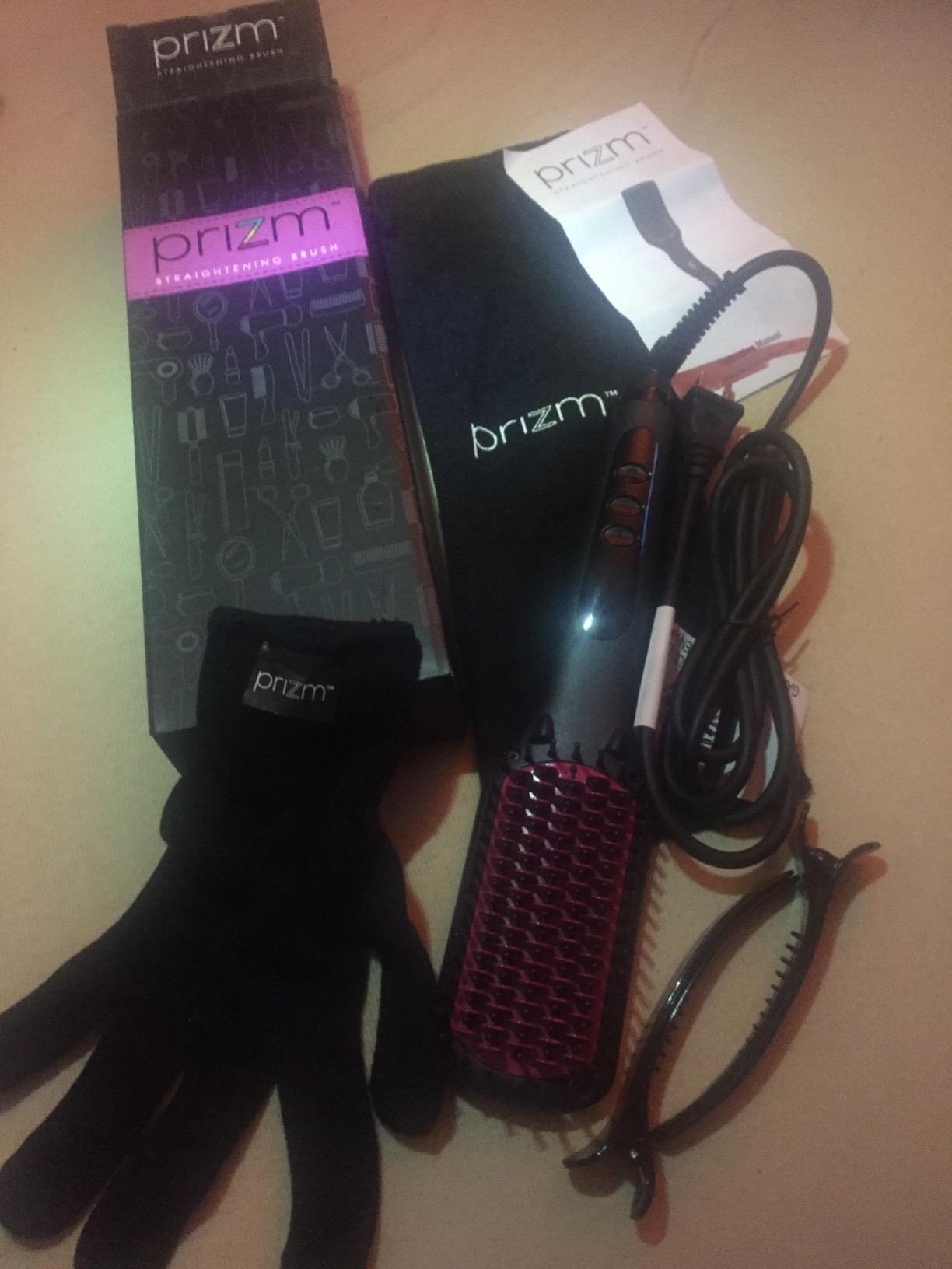 Prizm Hair Straightener Brush, 2-in-1 Double Negative Ion Hot Comb for Smooth, 30s Fast Heating for Smooth, Frizz-Free, Shine Hair, Anti Scald, Temp Lock, LCD Display, Portable for Home & Travel Customer Review Prizm Hair Straightener Brush, 2-in-1 Double Negative Ion Hot Comb for Smooth, 30s Fast Heating for Smooth, Frizz-Free, Shine Hair, Anti Scald, Temp Lock, LCD Display, Portable for Home & Travel - Customer Photo 1