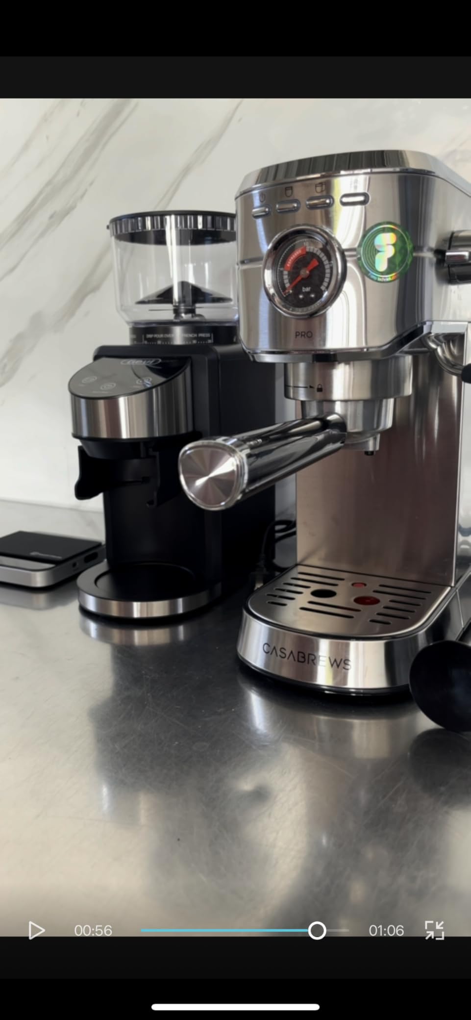 CASABREWS 5418 PRO Espresso Machine 20 Bar, Upgraded Espresso Maker with Powerful Steam Milk Frother, Stainless Steel Coffee Machine with Fast Heating System for Cappuccino, Latte, Silver - Customer Photo 1