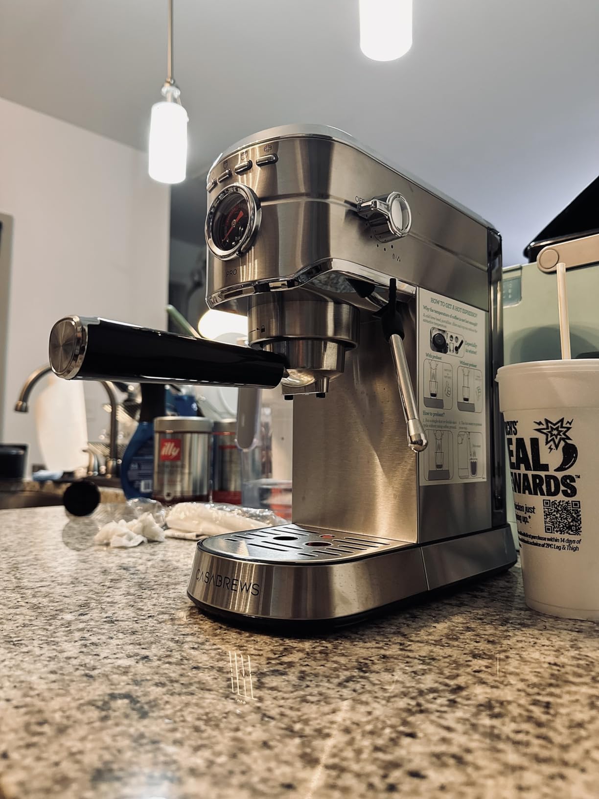 CASABREWS 5418 PRO Espresso Machine 20 Bar, Upgraded Espresso Maker with Powerful Steam Milk Frother, Stainless Steel Coffee Machine with Fast Heating System for Cappuccino, Latte, Silver - Customer Photo 3