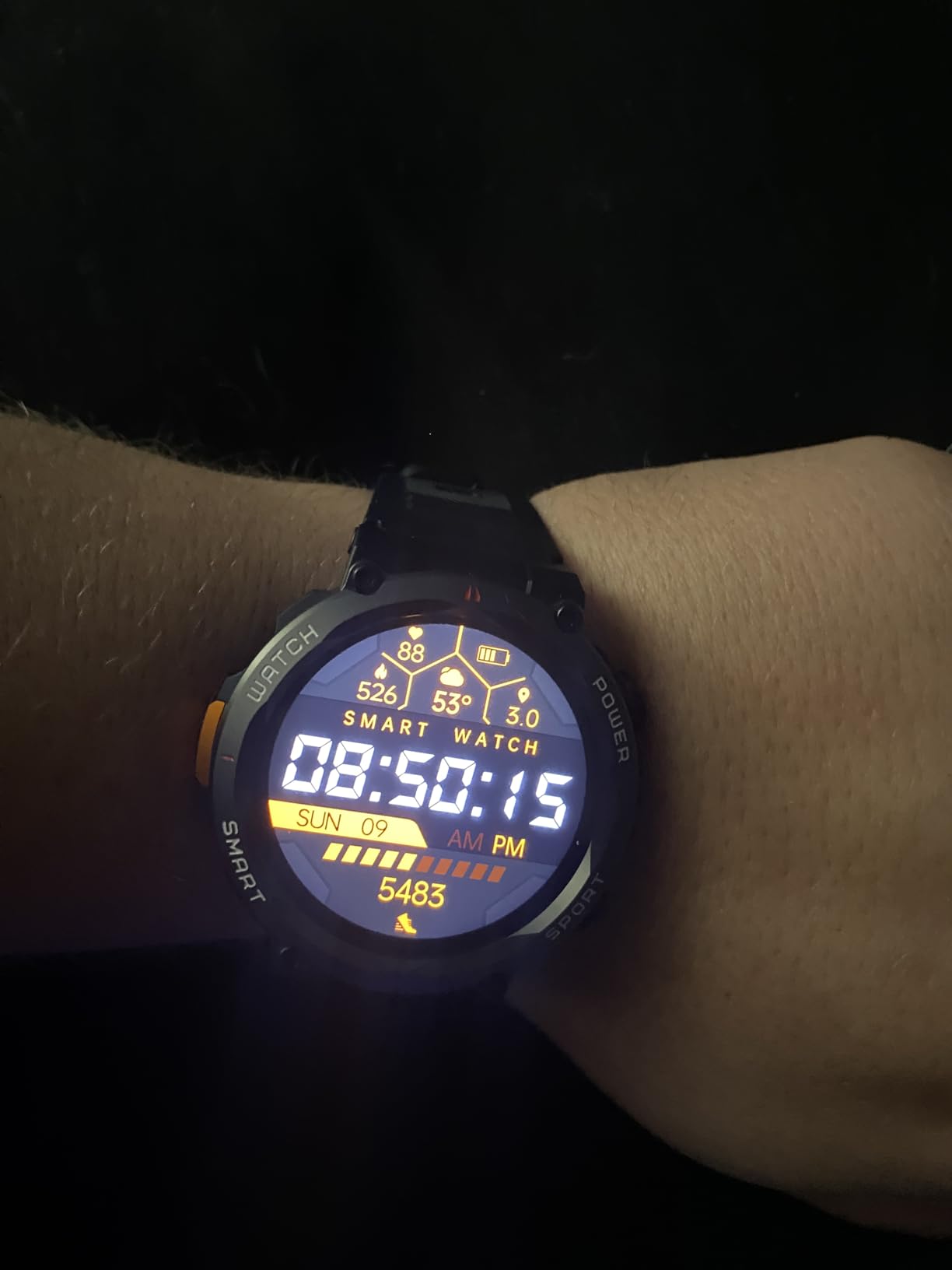 Military Smart Watch for Men(Answer/Make Calls),Outdoor Smartwatch with 100 Days Battery/Flashlight/Compass/Heart Rate/SpO2/Sleep Monitor/2 Straps, Rugged Fitness Watch for iPhone/Android Phones - Customer Photo 1