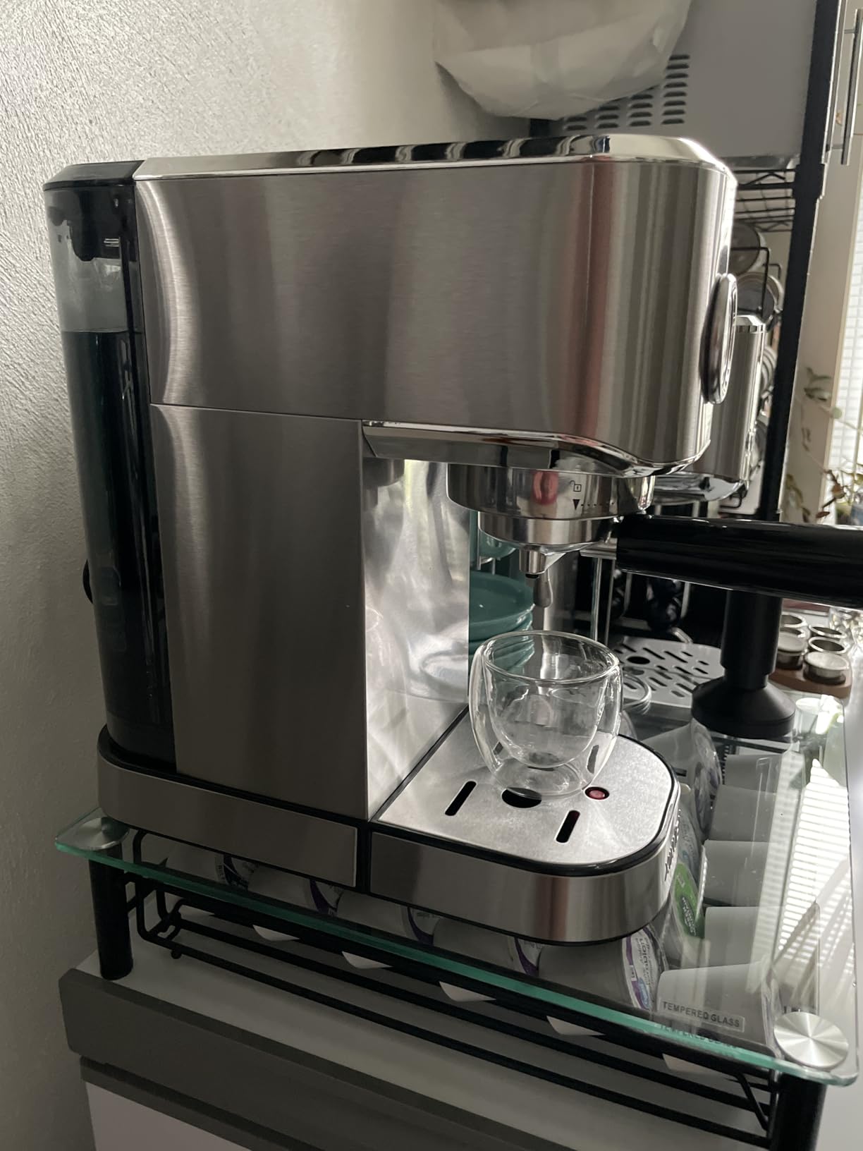 20Bar Espresso Machine, Compact Espresso Maker with Milk Frother, Stainless Steel Coffee Machine for Cappuccino&Latte, 42oz Water Tank, Visible Pressure Gauge, Home&Office, Silver - Customer Photo 1