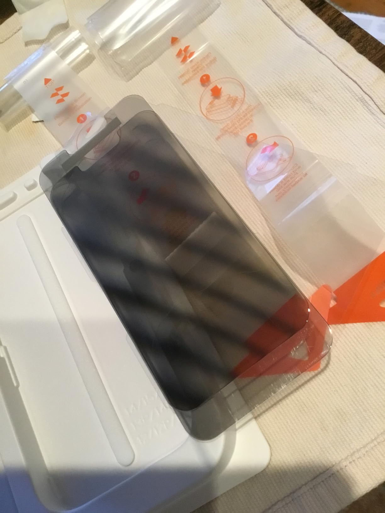 SMARTDEVIL 2 Pack Privacy Screen Protector for iPhone 16 Plus, [Anti-Spy] [Military-Grade Shatterproof] [9H Hardness] Tempered Glass, [Easy Installation] Bubble-Free & Case-Friendly, Dust-Free Box - Customer Photo 2