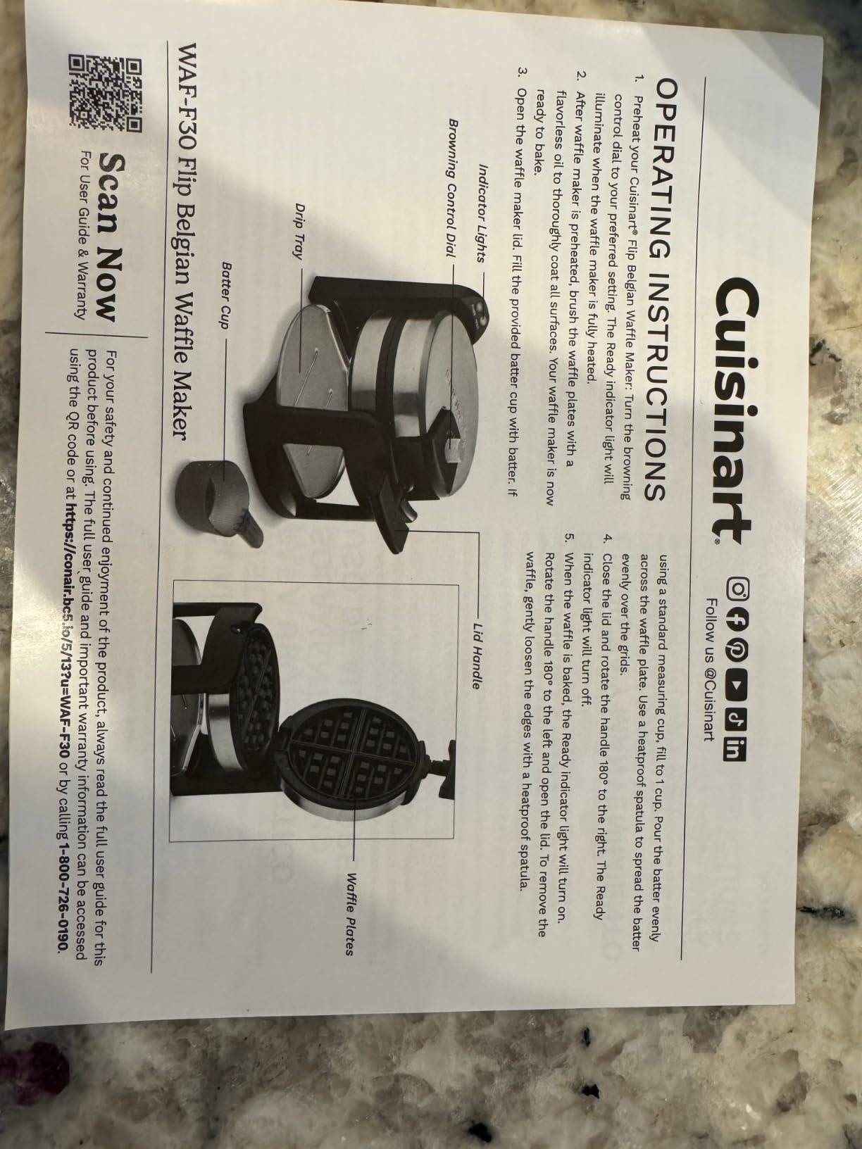 Cuisinart Round Flip Belgian Waffle Maker, Black/Silver, 1 inch thick, WAF-F30NAS Customer Review Cuisinart Round Flip Belgian Waffle Maker, Black/Silver, 1 inch thick, WAF-F30NAS - Customer Photo 3