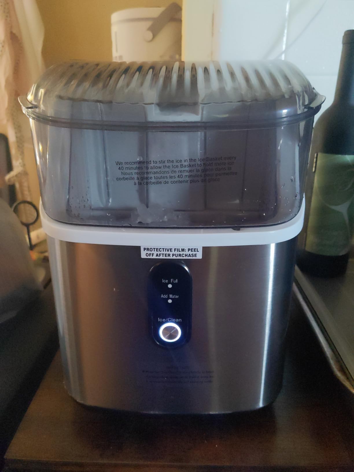 Kismile Nugget Ice Makers Countertop,Portable Ice Machine with Crushed Ice, 35lbs/Day,Self-Cleaning,One-Click Operation for Home Use(Silver) - Customer Photo 1