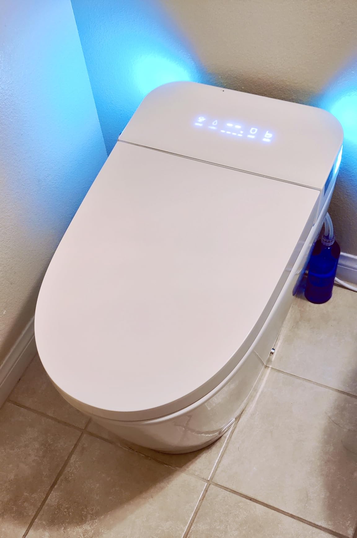 Smart Toilet with Bidet Built In, One Piece Bidet Toilet with Auto Dual Flush, Foam Shield, Modern Elongated Tankless Toilet with Foot Sensor, Heated Bidet Seat, Warm Water & Dryer,LED Display - Customer Photo 1