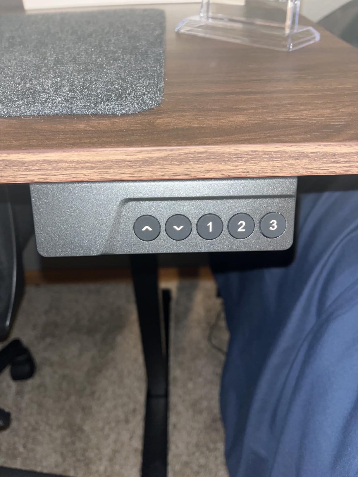 FEZIBO Standing Desk, 48 × 24 Inches Electric Height Adjustable, Sit and Stand Up, Computer Office Desk with Splice Board, White Frame/Maple TOP Customer Review FEZIBO Standing Desk, 48 × 24 Inches Electric Height Adjustable, Sit and Stand Up, Computer Office Desk with Splice Board, White Frame/Maple TOP - Customer Photo 1