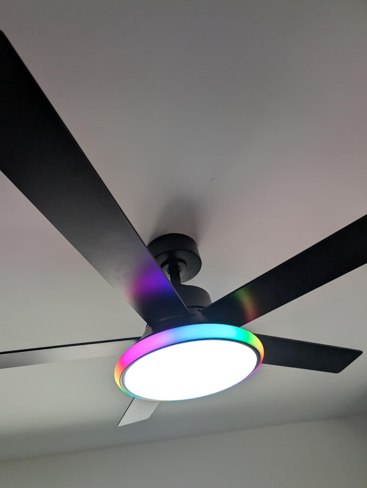 Lumary 52'' Smart Ceiling Fan with RGBAI Lights Remote, WiFi Bluetooth Low Profile Ceiling Fan with Alexa Google App, Dimmable & Color Tuning, 46 Scene, Modern Flush Mount for Bedroom Living Room Customer Review Lumary 52'' Smart Ceiling Fan with RGBAI Lights Remote, WiFi Bluetooth Low Profile Ceiling Fan with Alexa Google App, Dimmable & Color Tuning, 46 Scene, Modern Flush Mount for Bedroom Living Room - Customer Photo 2