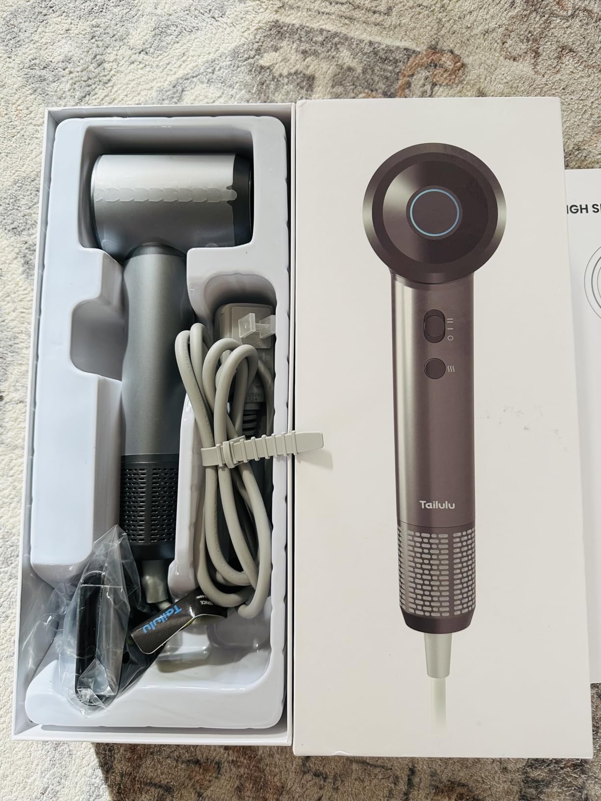 Hair Dryer, 160000 RPM High-Speed Ionic Blow Dryer Portable Professional Lightweight Hair Dryers with 200 Million Negative Ions, Fast-Drying, Quiet Hair Dryer with Nozzle for Travel, Home, Salon（HF03） - Customer Photo 2