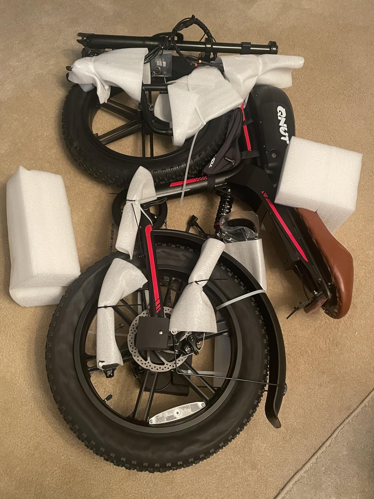 Qnut Electric Bike for Adults 28Mph 1500W, Moped Style Ebike with Fat Tire 48v 18Ah Battery 60 Miles 7 Speed Commuting E-Bike for Men Women Electric Bicycles - Customer Photo 1