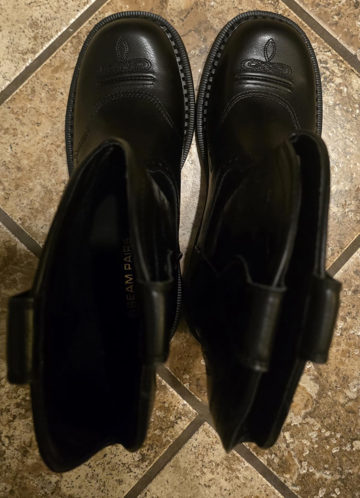 DREAM PAIRS Cowboy Cowgirl Boots for Women, Round Toe Embroidered Mid Calf Western Boots for Work, Country Concerts, Rodeos, Casual Outings - Customer Photo 1