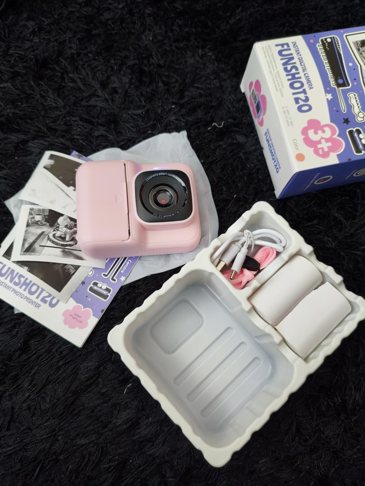 Kids Camera, 1080P Instant Digital Print Camera for Kids, Christmas Birthday Gifts for 4 5 6 7 8 9 10 Year Old Girls Boys, Portable Toy with 32GB SD Card & 3 Rolls Printing Paper, Blue - Customer Photo 2