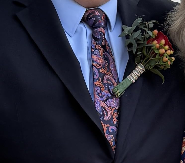 Paisley Men's Necktie Woven Silk Floral Ties for Men Designer Formal Business Party Wedding - Customer Photo 2