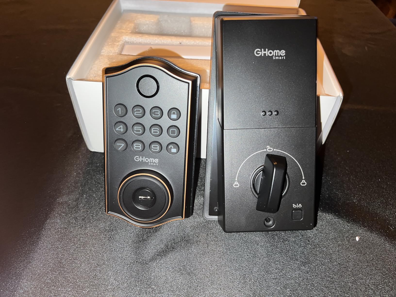 GHome Smart Deadbolt Lock, Fingerprint Code Keyless Entry Door Lock for Front Door, Auto Lock, App Control, Digital Keypad deadbolt, Smart Door Lock for Home Airbnb Apartment Hotel Garage, Black Customer Review GHome Smart Deadbolt Lock, Fingerprint Code Keyless Entry Door Lock for Front Door, Auto Lock, App Control, Digital Keypad deadbolt, Smart Door Lock for Home Airbnb Apartment Hotel Garage, Black - Customer Photo 3