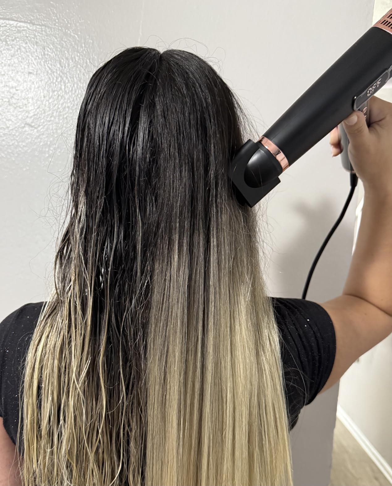 Dual Voltage Ionic Hair Dryer with Diffuser - 1875W High-Speed Blow Dryer for Women, Fast Drying, No Heat Damage, Low Noise, Lightweight, European Travel 110V-120V/220V-240V, Gifts for Women - Customer Photo 3