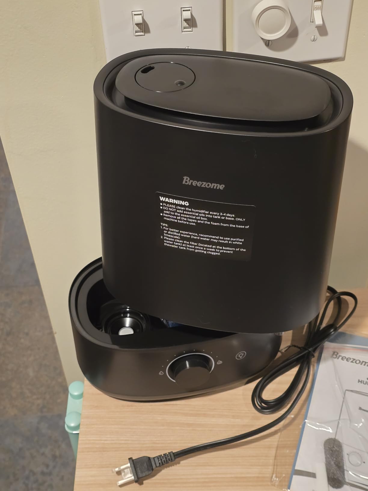 BREEZOME 5L Humidifiers for Bedroom, Ultrasonic Cool Mist Top Fill Humidifier & Essential Oil Diffuser, 360°Nozzle, Auto Shut-off, 50H Runtime, Quiet Humidifiers for Large Room, Baby Nursery, Plants Customer Review BREEZOME 5L Humidifiers for Bedroom, Ultrasonic Cool Mist Top Fill Humidifier & Essential Oil Diffuser, 360°Nozzle, Auto Shut-off, 50H Runtime, Quiet Humidifiers for Large Room, Baby Nursery, Plants - Customer Photo 1