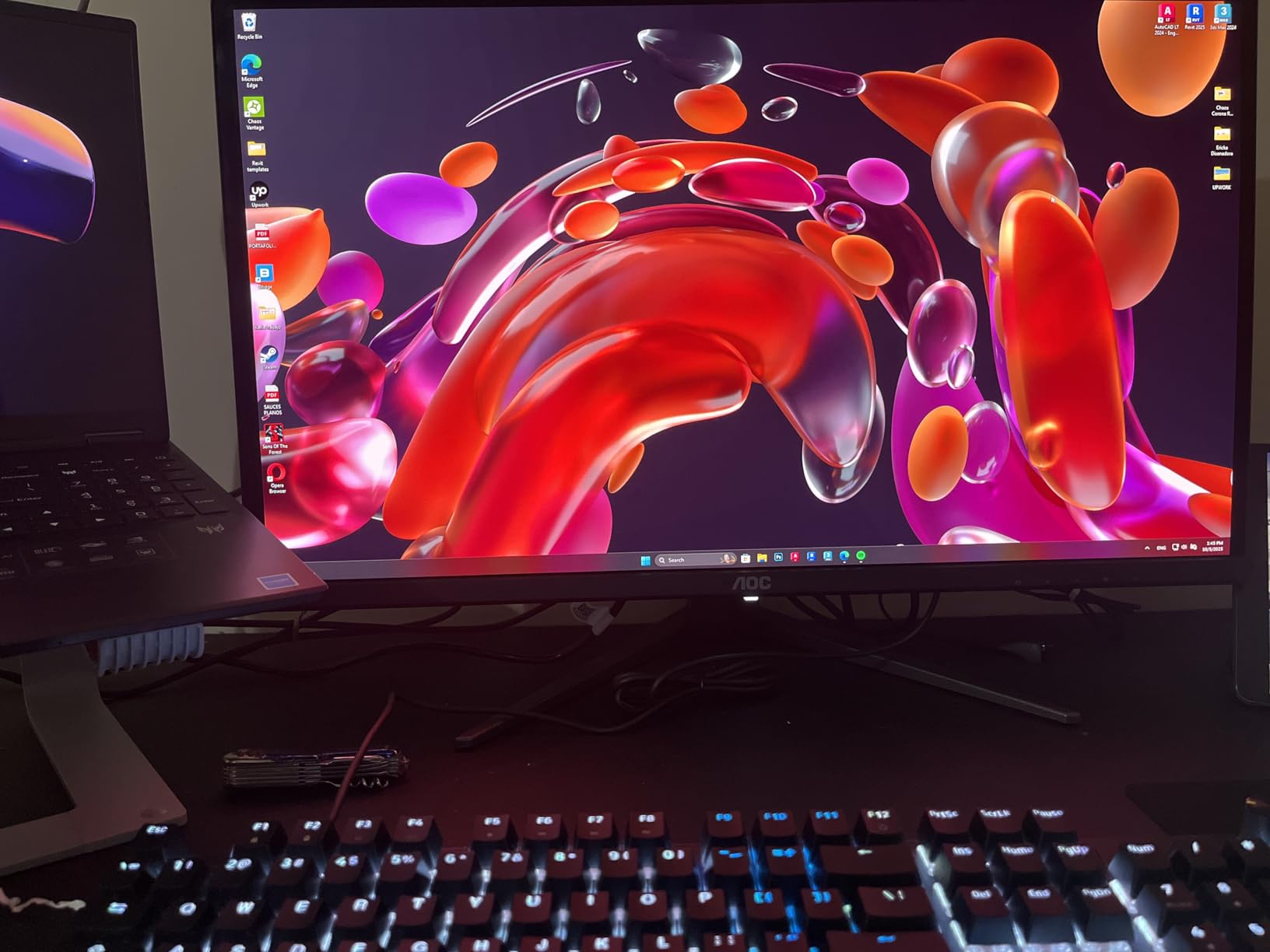 AOC Gaming Q27G41ZE 27 inch QHD IPS Gaming Monitor 2560x1440, 240Hz 0.3ms MPRT, 3-Sided Frameless, 1x HDMI 2.0, 1x Display Port, G-Sync Compatible, HDR, 3-Year Zero-Bright-Dot - Customer Photo 4