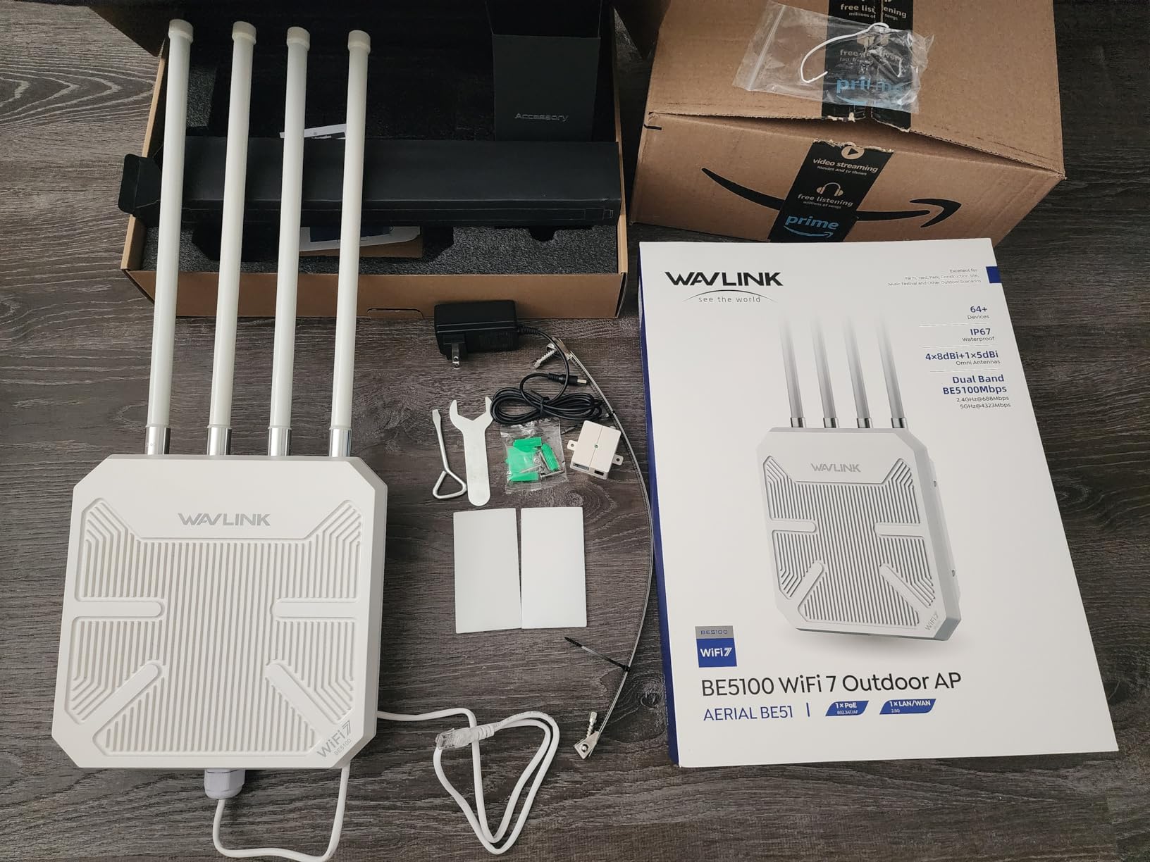 WAVLINK WiFi 7 BE5100 Outdoor WiFi Extender, Dual Band Long-Range Outdoor WiFi Repeater|Access Point|Mesh Router, POE Powered | IP67 Waterproof | 4 x 8dBi Antennas, Up to 256 Devices for Farm,Yard,RV - Customer Photo 1
