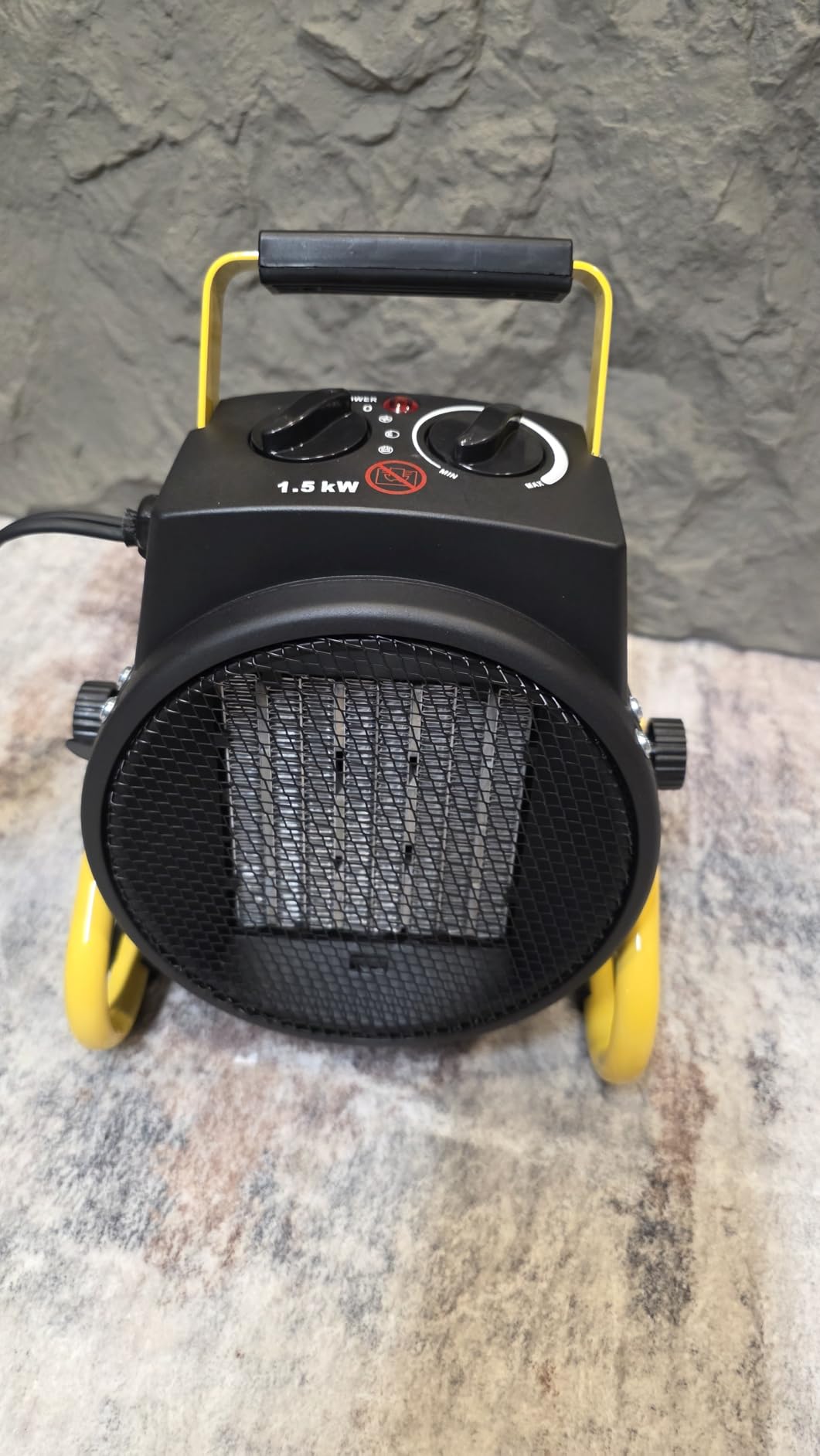 Buyplus Outdoor Heaters for Patio, 1500W Portable Garage Heater with Overheat Protection & 3S Fast Heating, Non-Slip Cushion, Electric Space Heater for Patio, Garage, Bedroom, Office, Black - Customer Photo 1