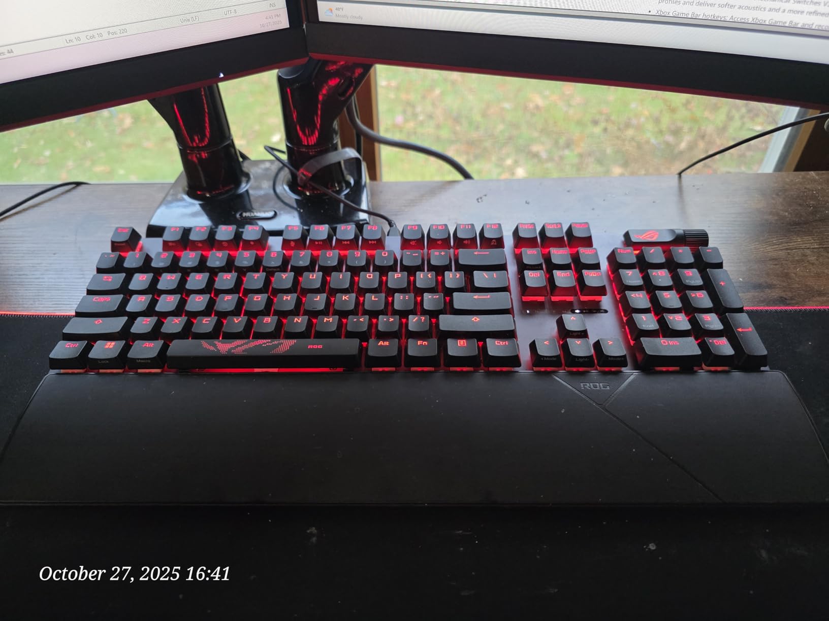 ASUS ROG Strix Scope II X Wired USB Mechanical Gaming Keyboard – 100% Full-Size, Hot Swappable Pre-lubed ROG NX Snow V2 Linear Switches, PBT Keycaps, RGB, PC/Mac Support - Black - Customer Photo 1