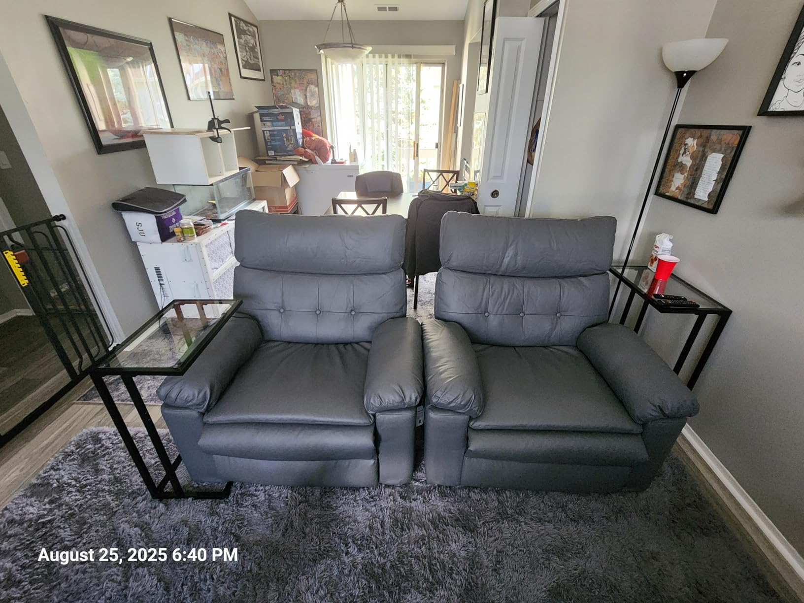 GarveeHome Oversized Wide Recliner Chair - Heat and Massage, Faux PU Leather Large Manual Recliner for Adults, Lazy Chair with 1.5X Sponge Comfort Arm and Back for Living Room, Bedroom, Brown, Oversized - Heated Massage - Customer Photo 1