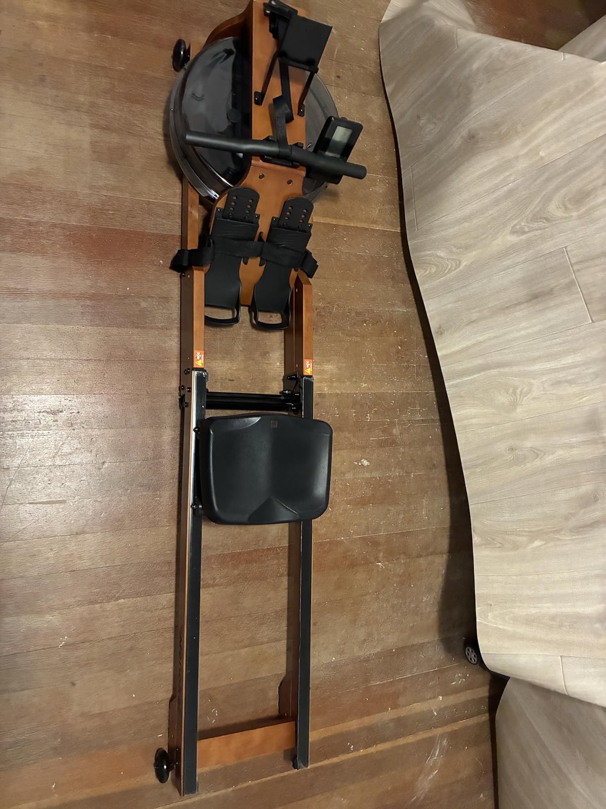 Water Rowing Machine for Home Use, WENOKER Wooden Foldable Rower Machine with Adjustable Monitor & Bluetooth APP, Large Water Tank & Comfortable Seat for Immersive Water Rower, 350LBS Weight Capacity - Customer Photo 2