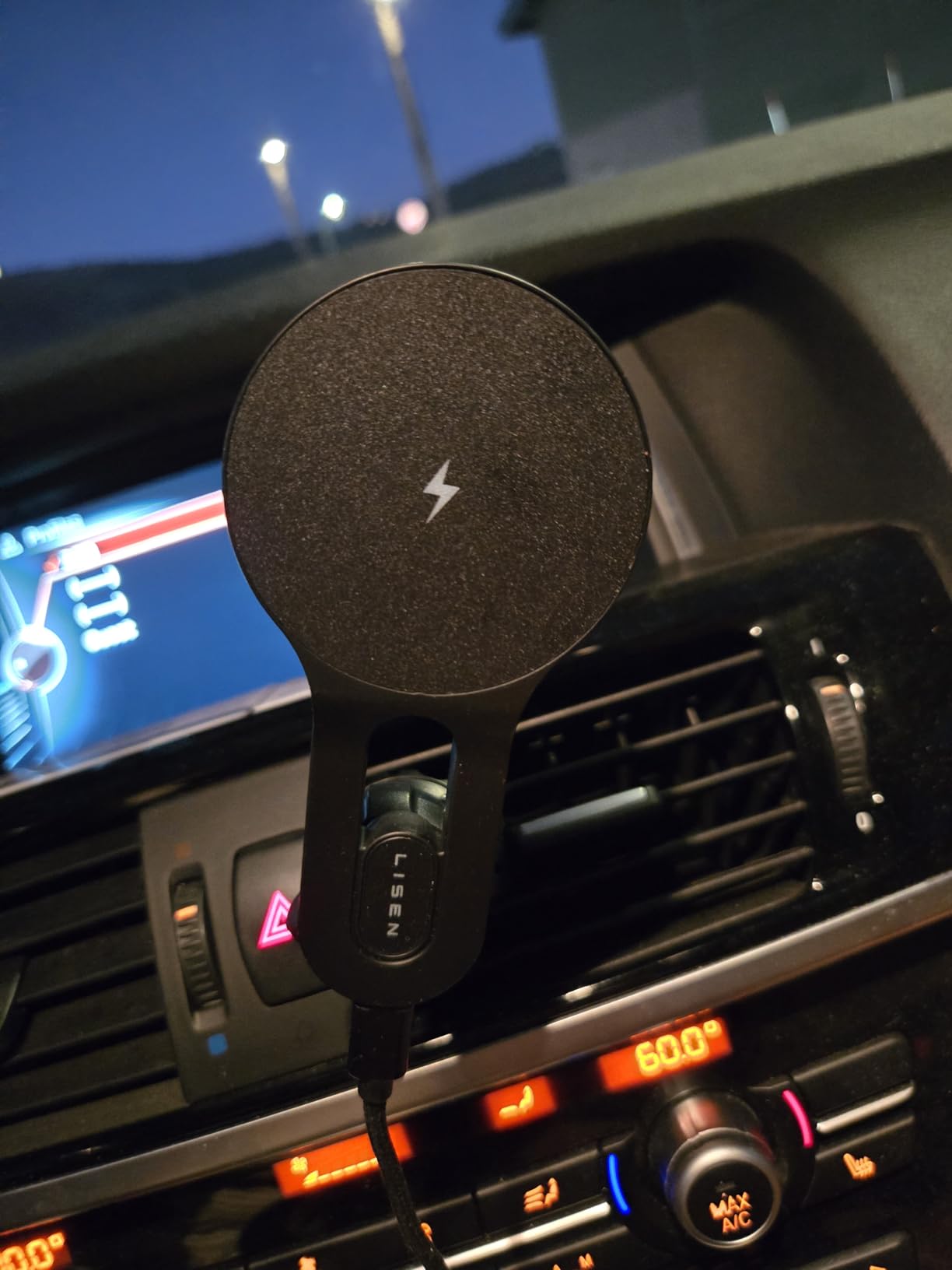 LISEN for 15W MagSafe Car Mount Charger, [Safer & Faster], Magnetic Wireless Car Charger, Phone Mount Fits iPhone 16 15 14, Samsung with MagSafe Case - Customer Photo 1