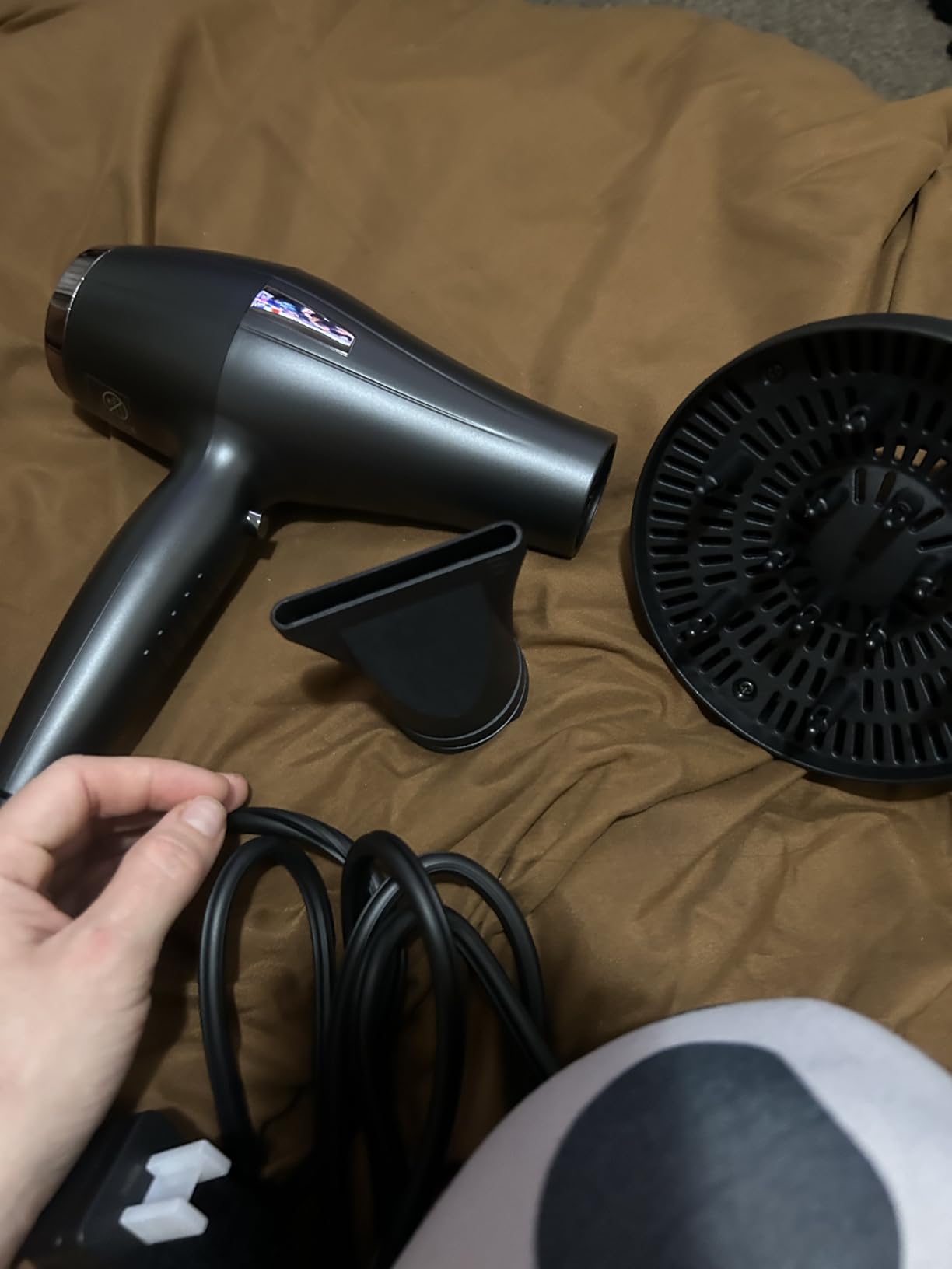 Ionic Hair Dryer with Diffuser, Blow Dryer, Professional 1875W Powerful AC Motor Hairdryer with 8.2Ft Cord for Women & Men, Fast-Drying Blow Dryer with Nozzle for Home, Salon - Customer Photo 3