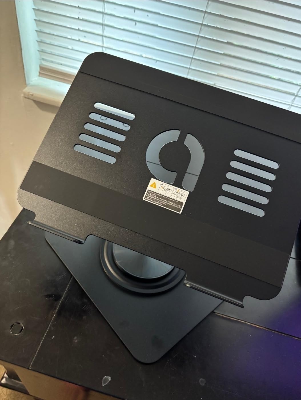 Lamicall Adjustable Laptop Stand for Desk - 360 Rotating Base Ergonomic Computer Stand, Aluminum Laptop Riser Foldable Protable for Office Home fits MacBook Air Pro, Dell, HP (10-17.3'') - Black - Customer Photo 3