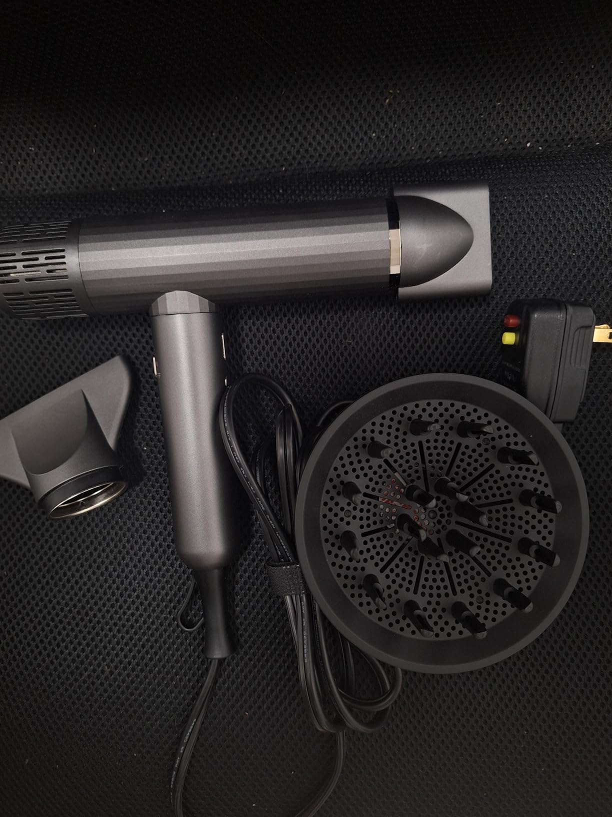 Ionic Professional Hair Dryer with Diffuser for Curly Hair,1600W&110000RPM High Speed Blow Dryer for Women,Fast Drying,Lock Function,Low Noise,Lightweight for Home Travel Salon,Gray - Customer Photo 1