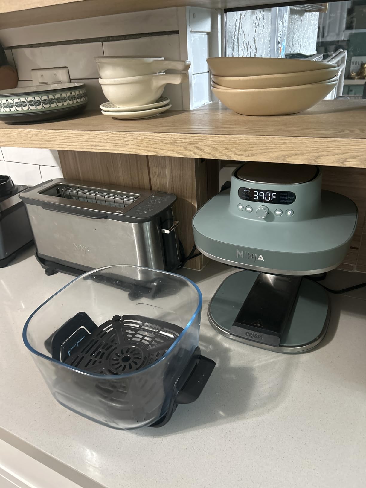 Ninja Crispi Pro Glass Air Fryer, 6-in-1, Cyberspace, AS101CY | Max crisp, air fry, bake, roast, recrisp, dehydrate, 1800W, 450F max, 6Qt, 2.5Qt containers customer photo 1