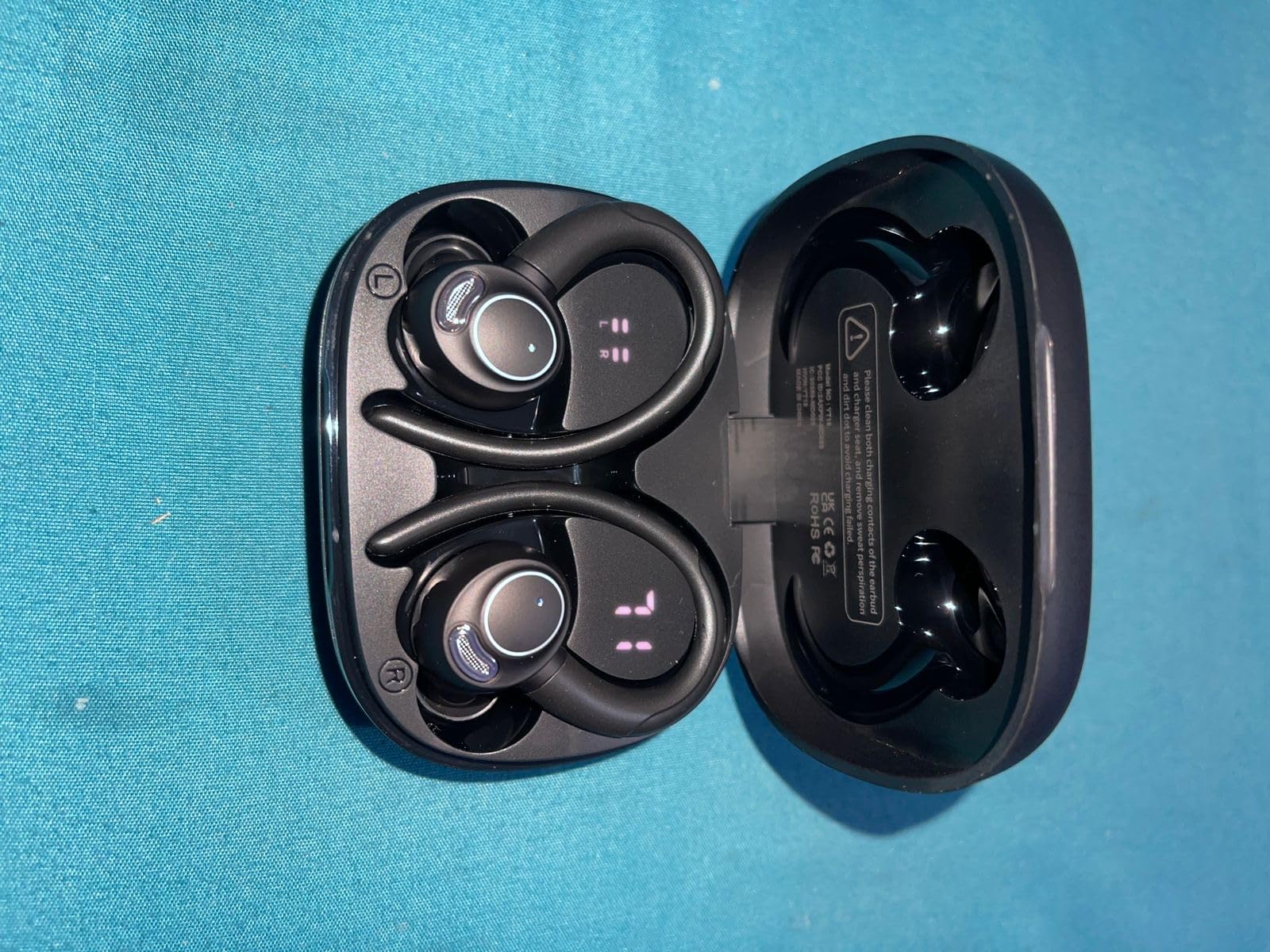 Wireless Earbuds, Bluetooth 5.4 Headphones Sport, Over Ear Buds With ENC Noise Cancelling Mic, 48H, Wireless Earphone With Earhooks, Stereo Deep Bass, IP7 Waterproof ear bud for Workout Running, Black - Customer Photo 1