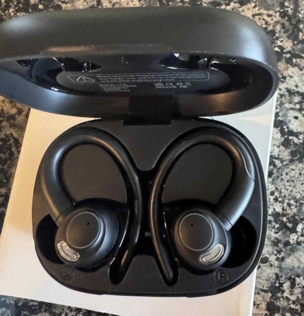 Wireless Earbuds, Bluetooth 5.4 Headphones Sport, Over Ear Buds With ENC Noise Cancelling Mic, 48H, Wireless Earphone With Earhooks, Stereo Deep Bass, IP7 Waterproof ear bud for Workout Running, Black - Customer Photo 3