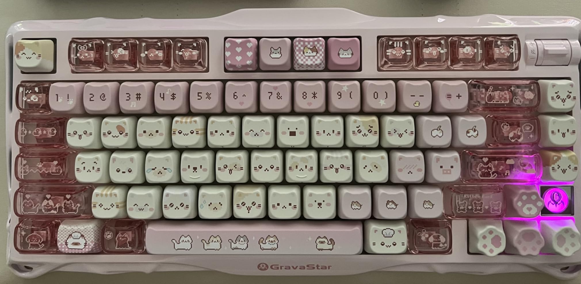 GravaStar Mercury K1 75% Blue Gaming Keyboard, Aluminum Alloy Mechanical Keyboard, Gasket Hot-Swap Socket, Linear Switches, RGB Backlit, Wireless Keyboard for Gaming, Office, and Gifts - Customer Photo 1