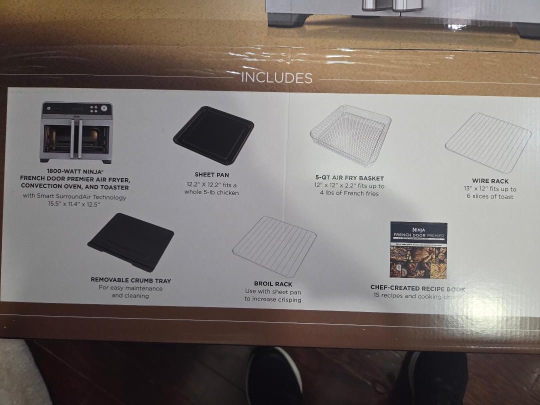 Ninja | French Door Premier | Air Fryer, Convection Oven, Toaster | 5-qt Air Fry Basket, Sheet Pan, Wire Rack, Broil Rack | PFAS-free Cooking Surface, Dishwasher-safe Accessories | FO101 (NEW) customer photo 1