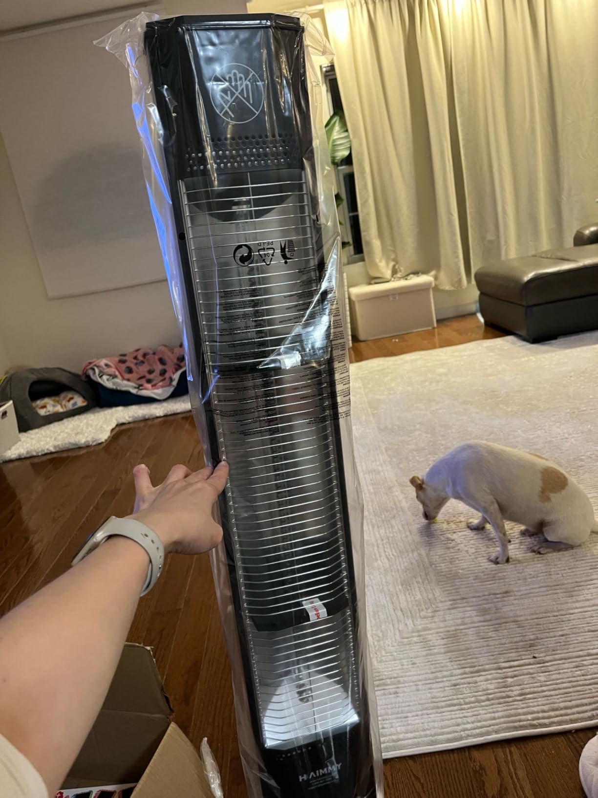 Outdoor Electric Patio Heater, 42-inch 1500W Infrared Tower Heater with 9 Heat Settings & 9H Timer, IPX5 Waterproof, Safety Lock, Tip-Over & Overheat Protection Space Heater for Indoor & Outdoor Use - Customer Photo 1