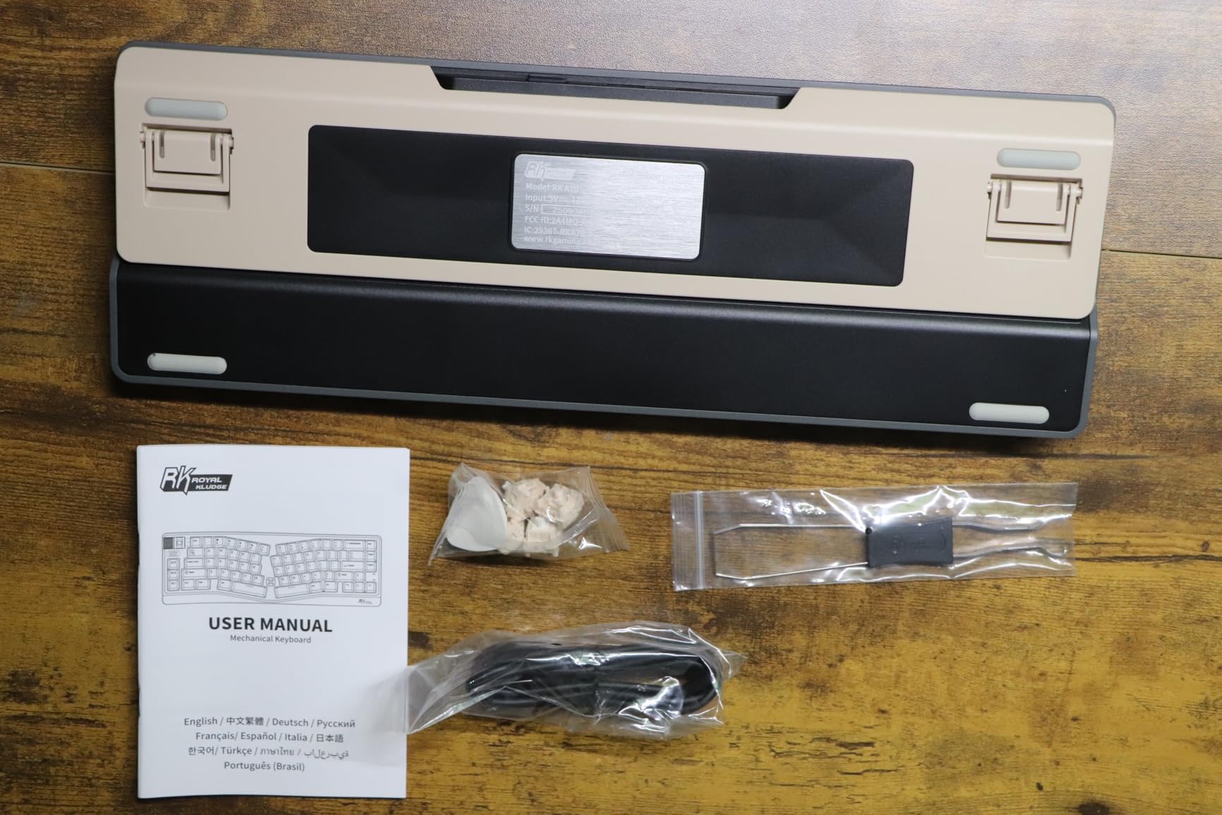 RK ROYAL KLUDGE A70 Wireless Ergonomic Keyboard, Alice Split Mechanical Keyboard w/Bluetooth/2.4GHz/Wired, 65% RGB Gaming Keyboards with Knob and PBT Keycap, Gasket Hot Swappable Linear Cream Switches - Customer Photo 4