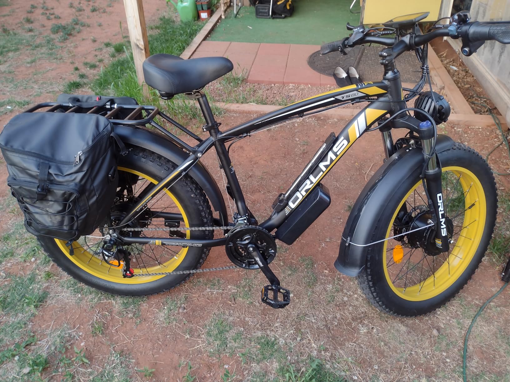 SMLRO Electric Dirt Bike, 5000W Peak 60V/52V 25AH Dual Motor Ebike for Adult, 40-50MPH E-Bicycle with 24