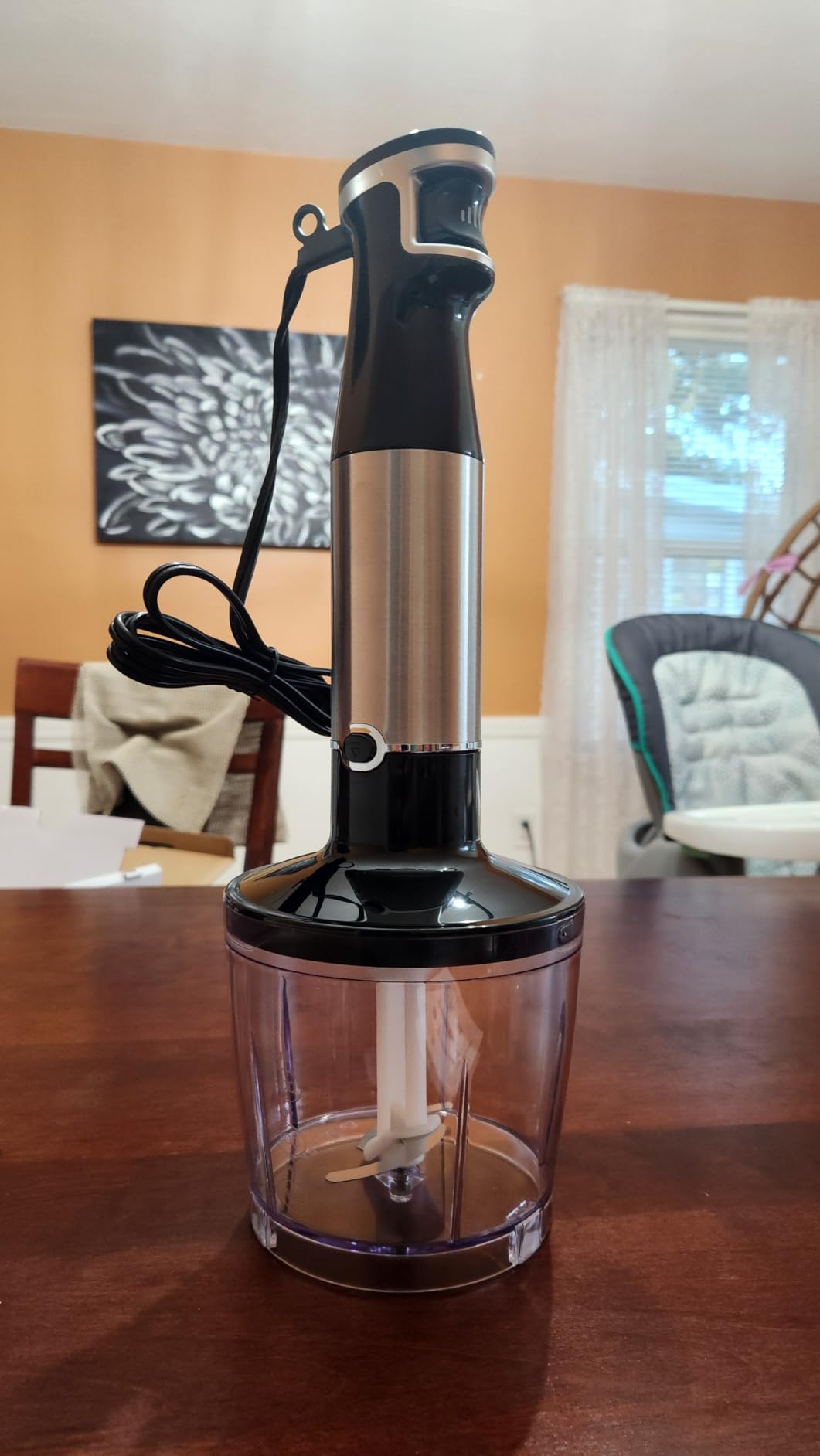 Immersion Blender Handheld Corded Hand Blenders Set 1100W, Trigger Variable Speed 5 in 1 Stick Emulsifier with Chopper, Whisk and Frother for Soup, Baby Food and Smoothies, White Customer Review Immersion Blender Handheld Corded Hand Blenders Set 1100W, Trigger Variable Speed 5 in 1 Stick Emulsifier with Chopper, Whisk and Frother for Soup, Baby Food and Smoothies, White - Customer Photo 2